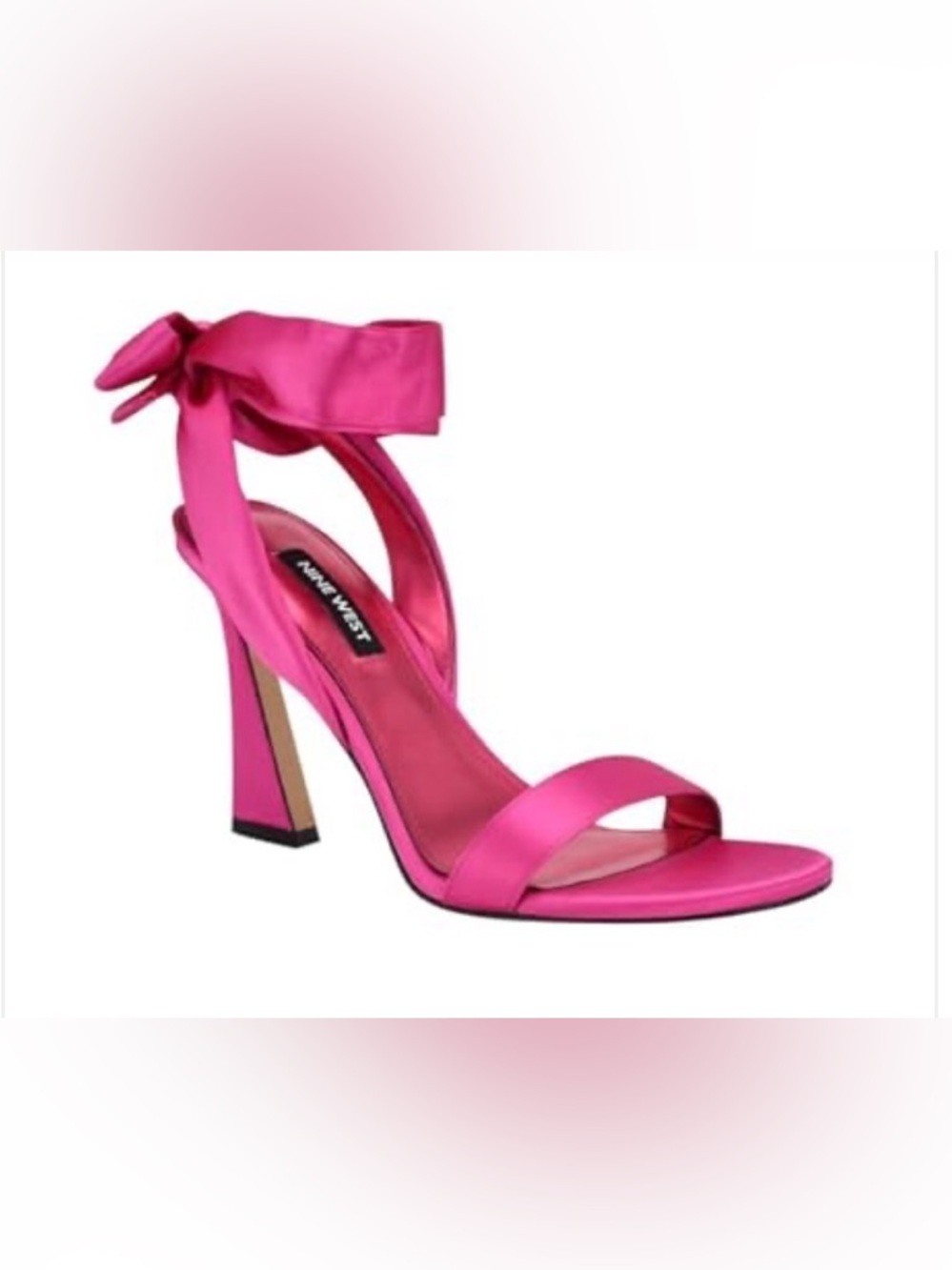 NWOT Nine West Maddie Pink Satin Ankle Wrap Heels Size 5.5